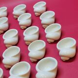 25 Snail Shell Buckets In Vintage White Porcelain