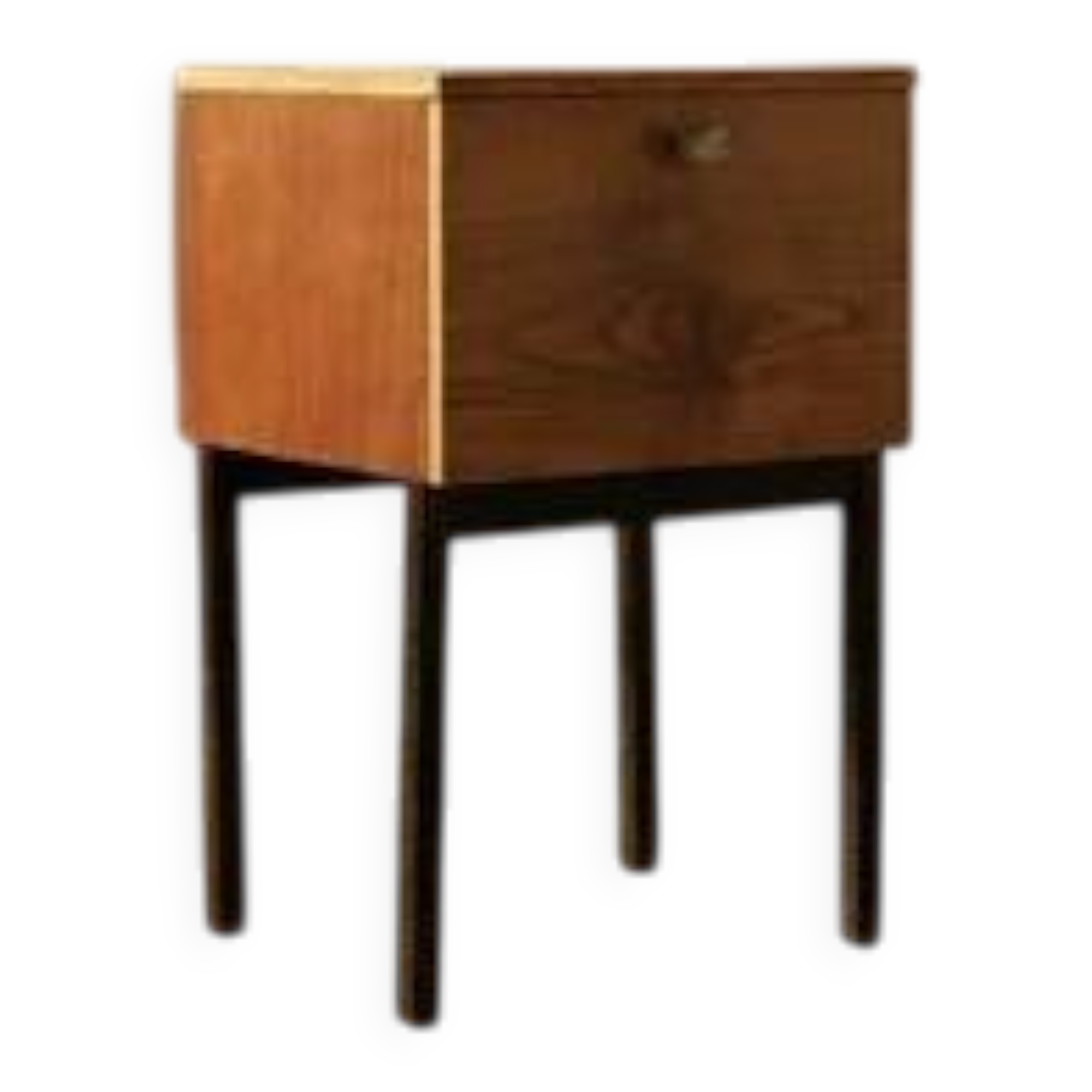 Mid-century bedside table by UP Závody, walnut nightstand with storage