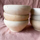 6 Small Antique Glazed Stoneware Bowls in Digoin Style