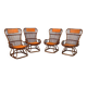 Italian Designer Mid Century Bamboo Armchairs, Set Of 4pcs.