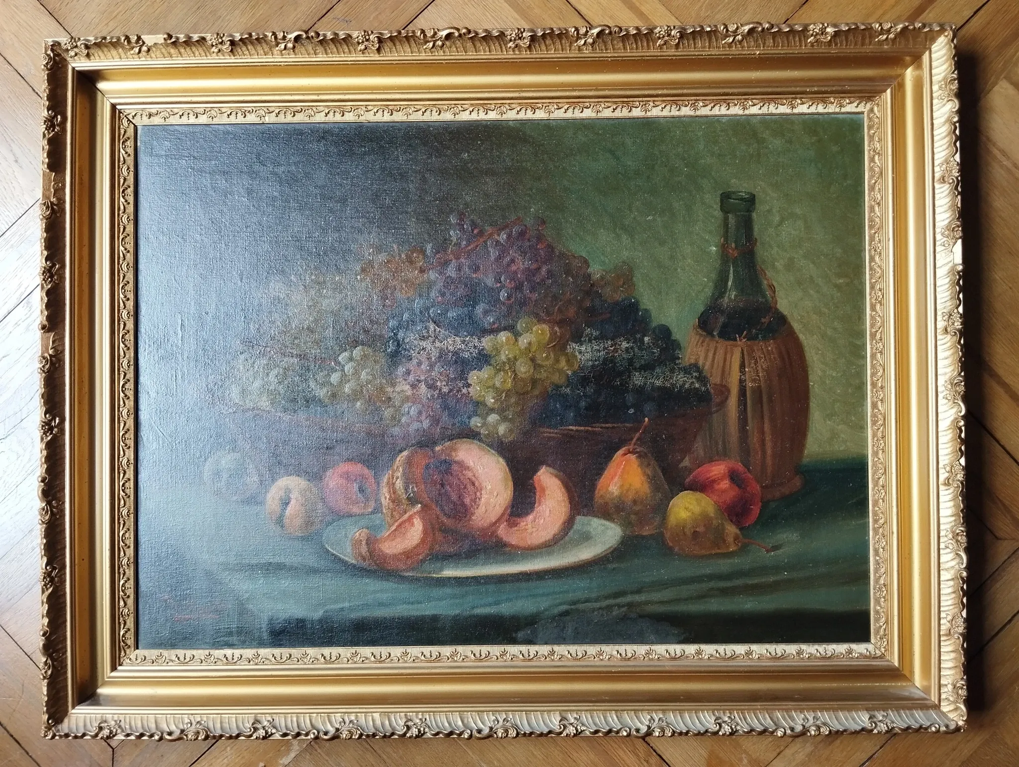 François Xavier Krugler composition with fruits oil on canvas signed