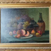 François Xavier Krugler composition with fruits oil on canvas signed