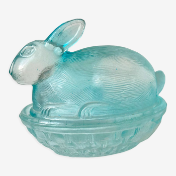 Bonbonnière verre moulé en forme de lapin