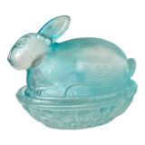 Rabbit-shaped molded glass candy box