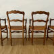 Set of 4 Louis XV style oak straw chairs/armchairs