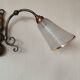 Bronze wall light with 2 lights and 2 granite glass tulips