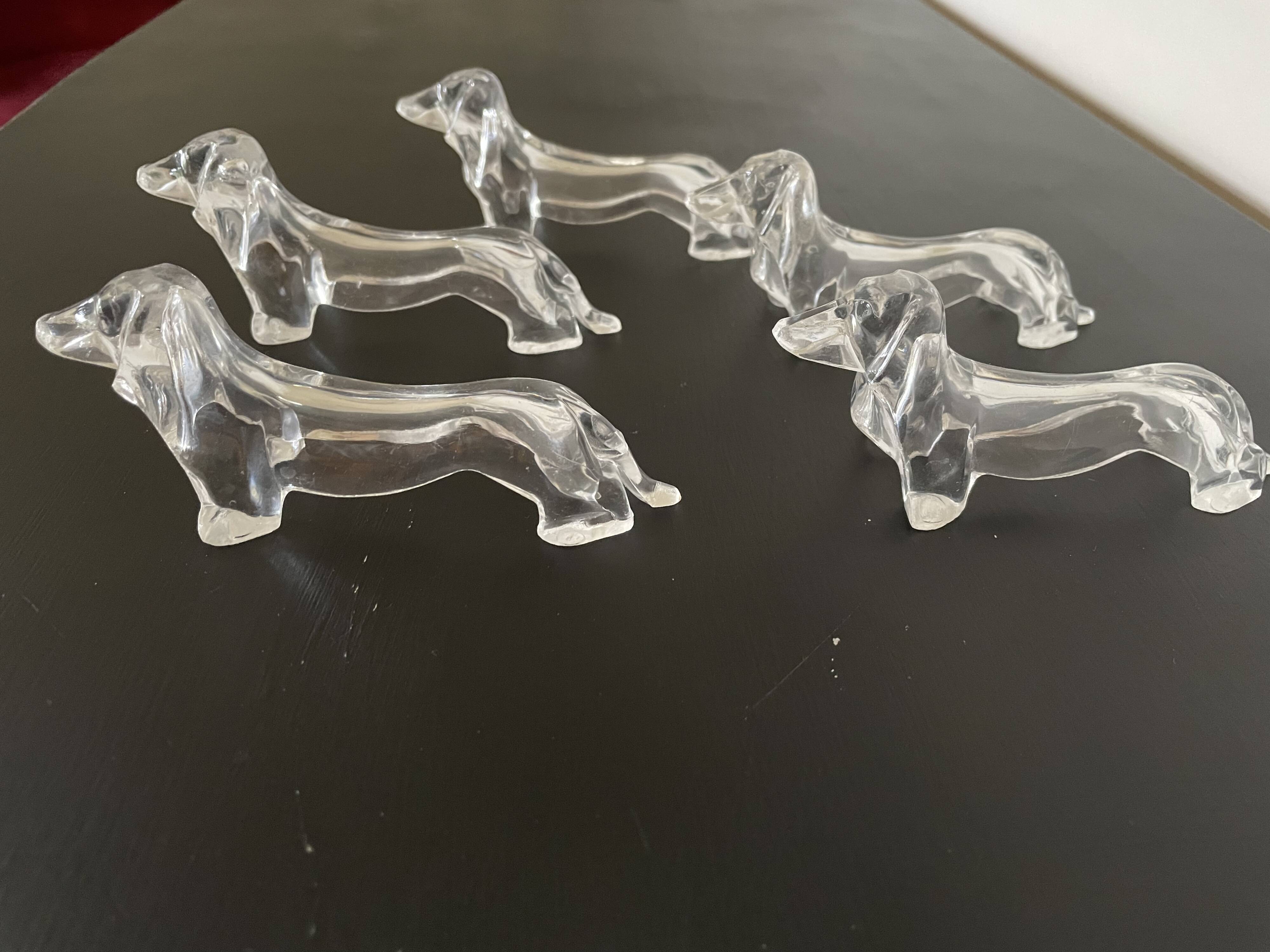 Transparent dachshund knife holder