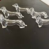 Porte couteaux teckels transparents