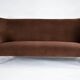 Magnificent vintage 1960s chocolate brown velvet sofa – unique piece.
