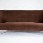 Magnificent vintage 1960s chocolate brown velvet sofa – unique piece.