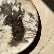 Très grand vide poche ou plat en bois pétrifié