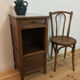 Rustic solid wood and white marble side furniture