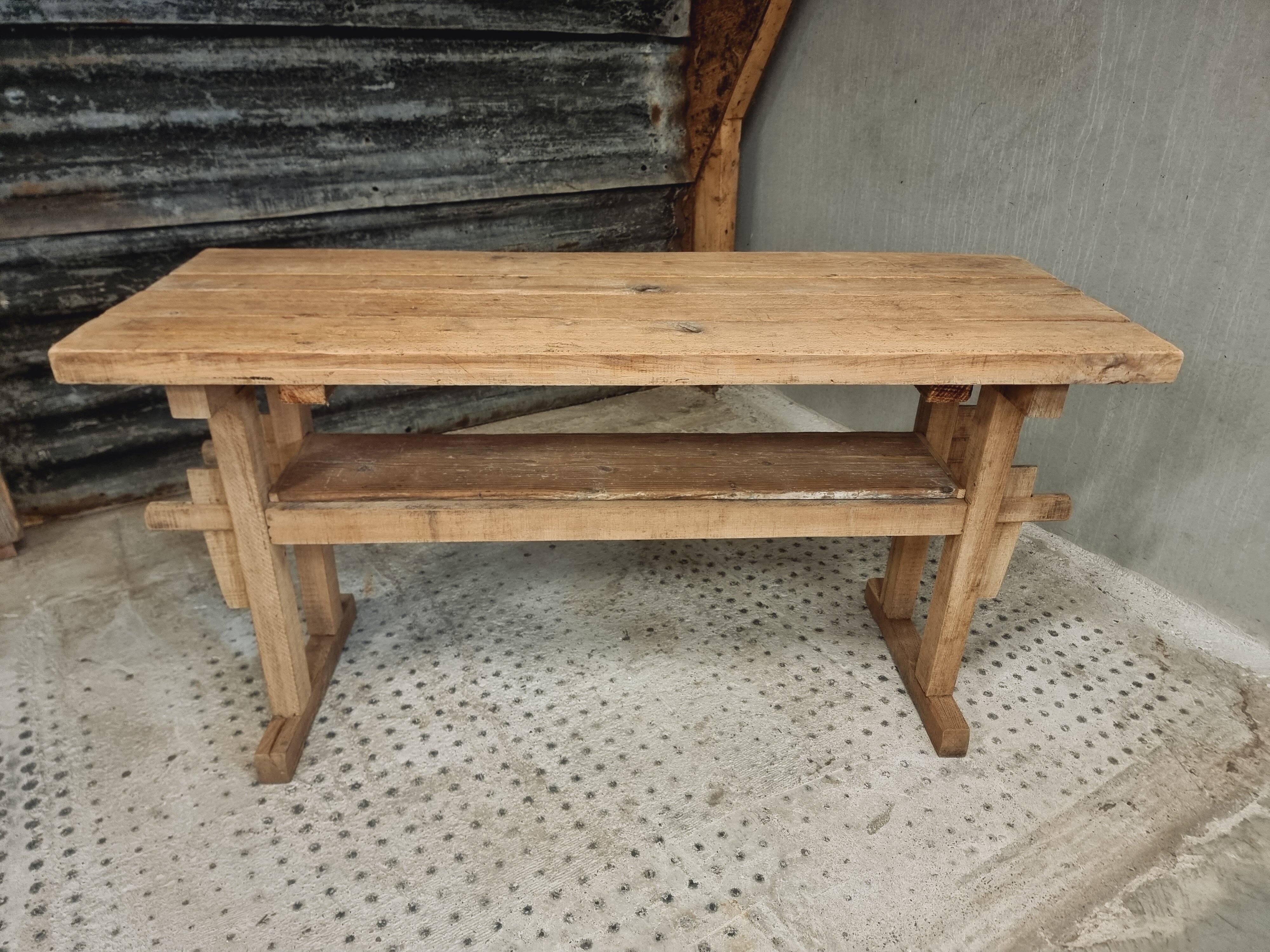 Old workbench side table bathroom furniture oak/beech 60x160cm