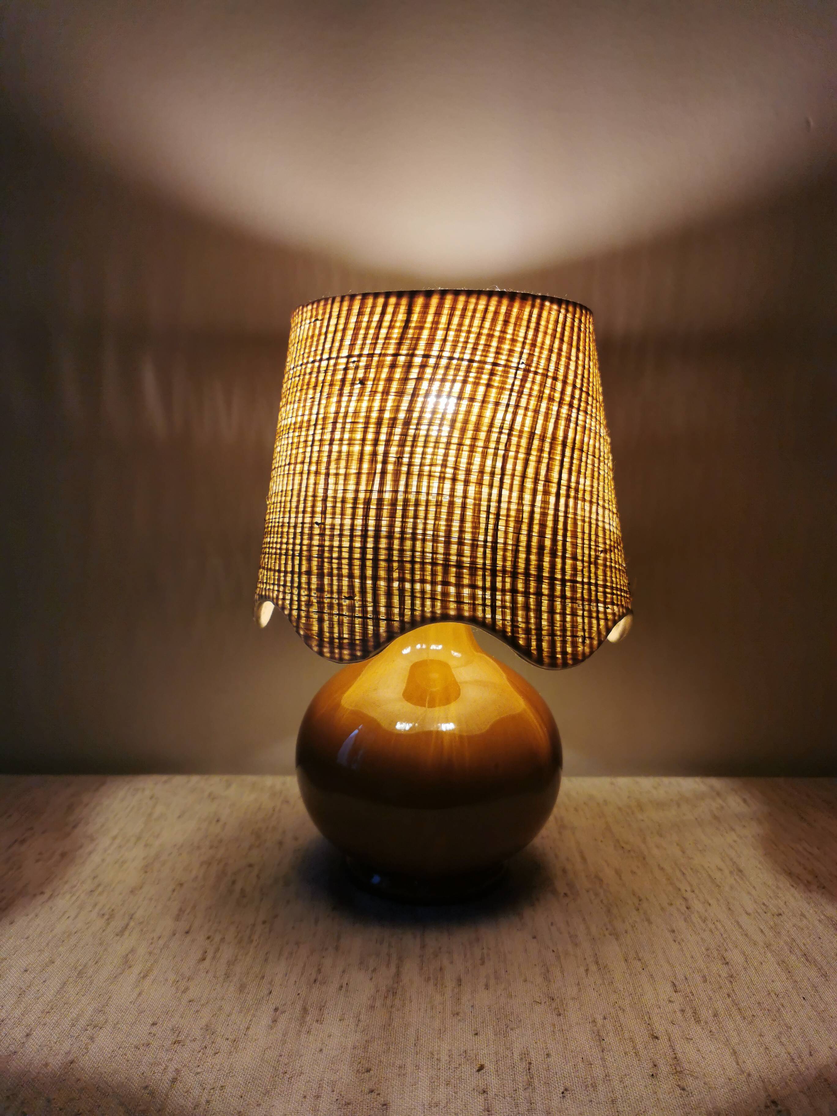Lampe Gaston en céramique marron