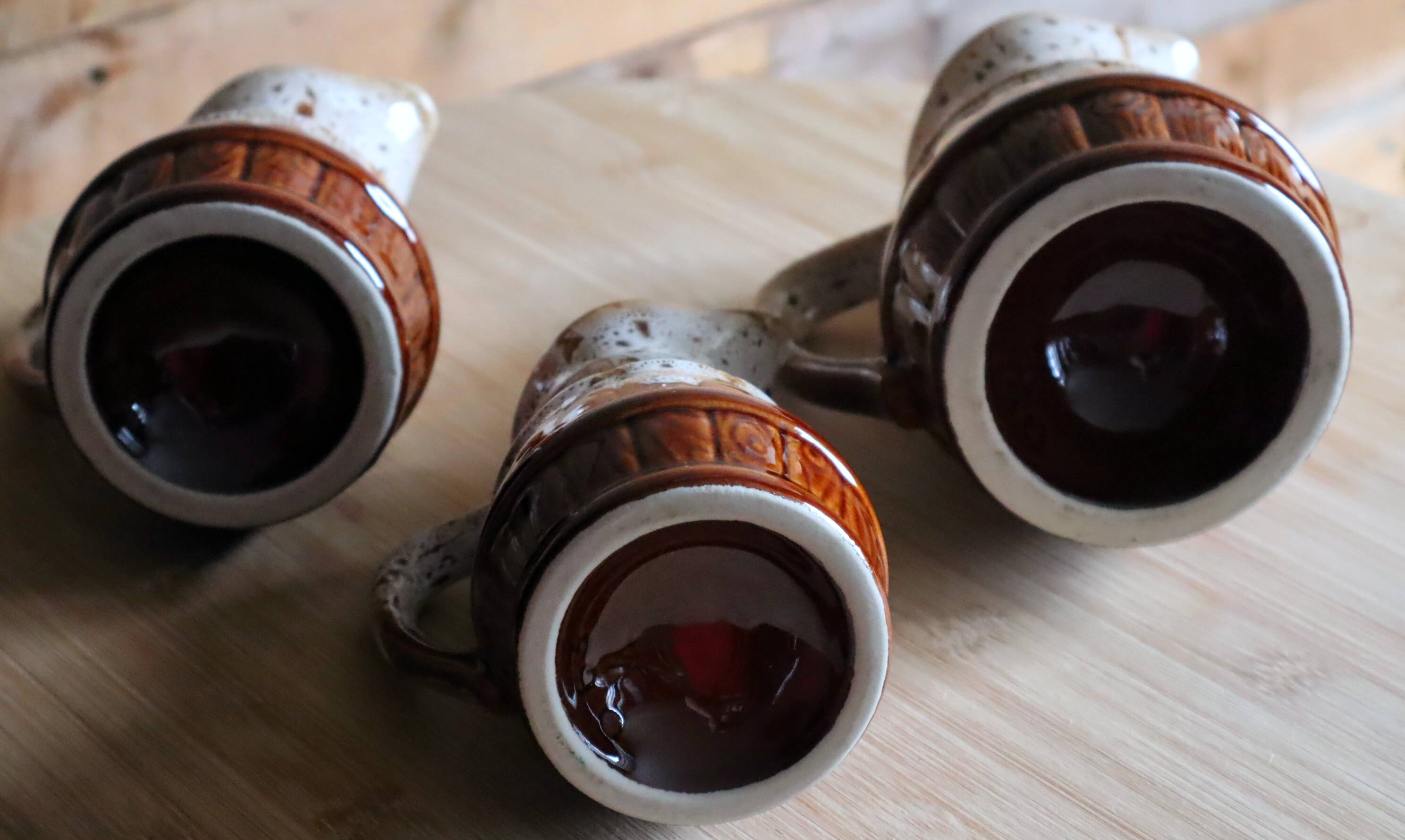 Set of 3 vintage bistro jugs in flame stoneware – Revol style