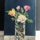 Small oil on canvas bouquet of roses