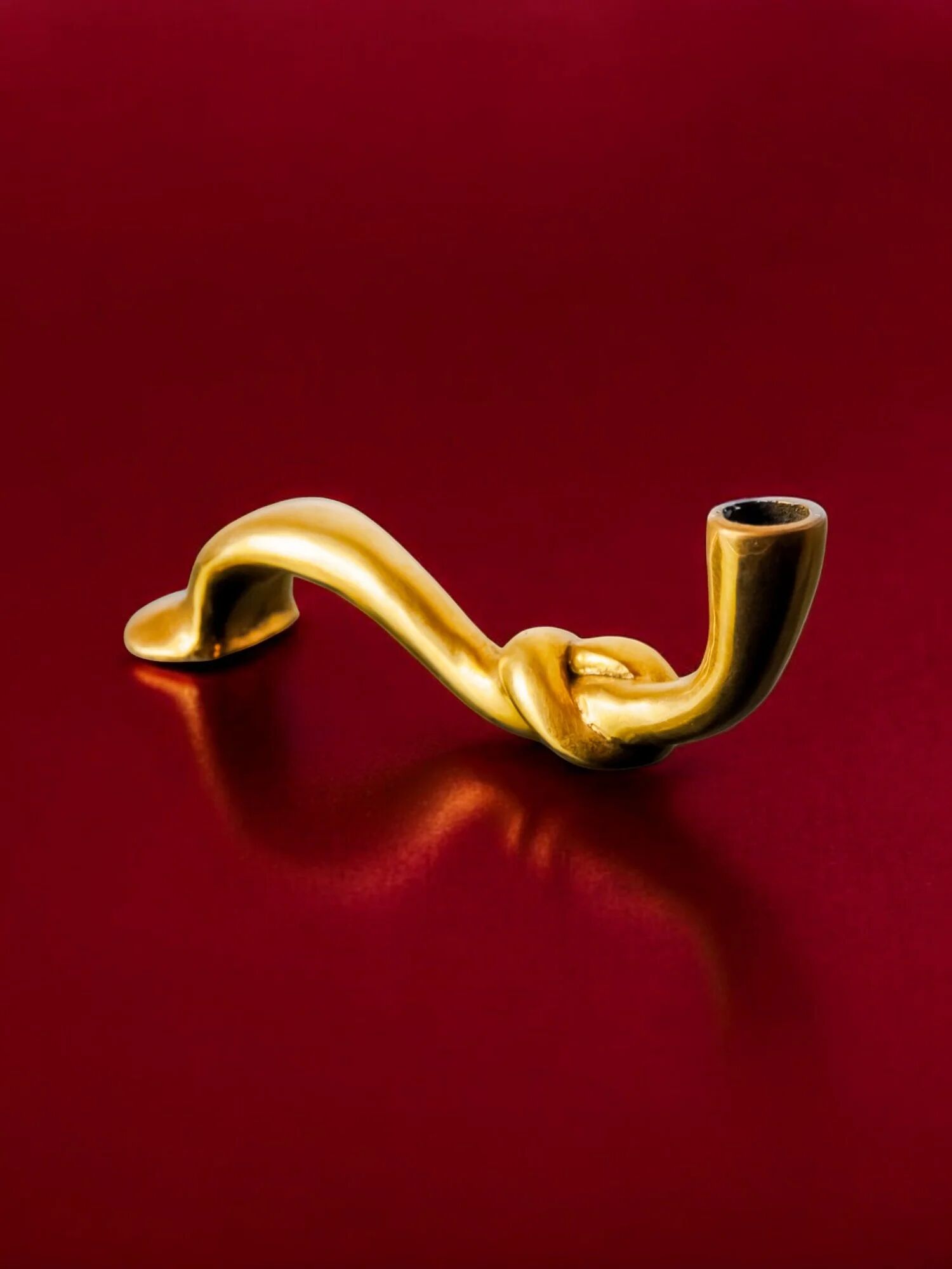 Knot candlestick in bronze, brutalist design, Italy, 1970