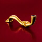 Knot candlestick in bronze, brutalist design, Italy, 1970