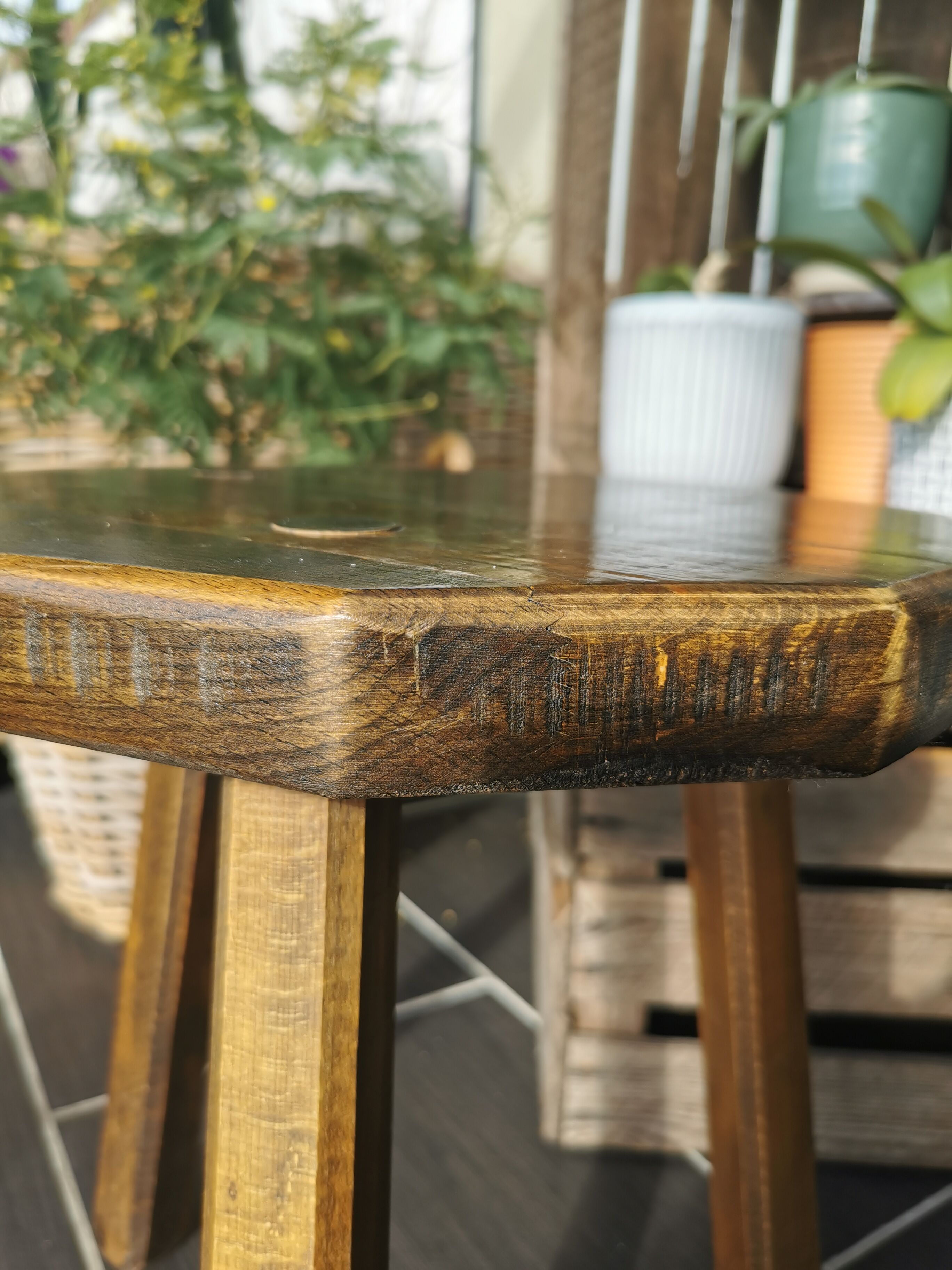 Handmade tripod stool