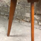 Vintage pedestal table in beech veneer 50'S