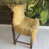 Unique Hungarian Artisanal Oak and Leather Chair