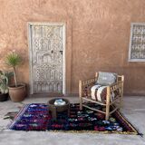 Moroccan carpet Boucherouite colored - 128 x 226 cm