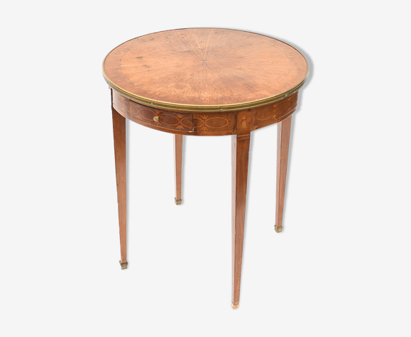 Pedestal table in marquetry