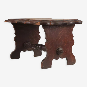 Wooden Rustic Stool, 1880s