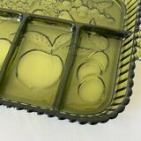 Vintage 1960s American Appetizer Tray Indiana Glass Compartmented Glass