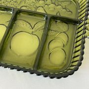 Vintage 1960s American Appetizer Tray Indiana Glass Compartmented Glass