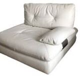 Modular sofa in white leather,