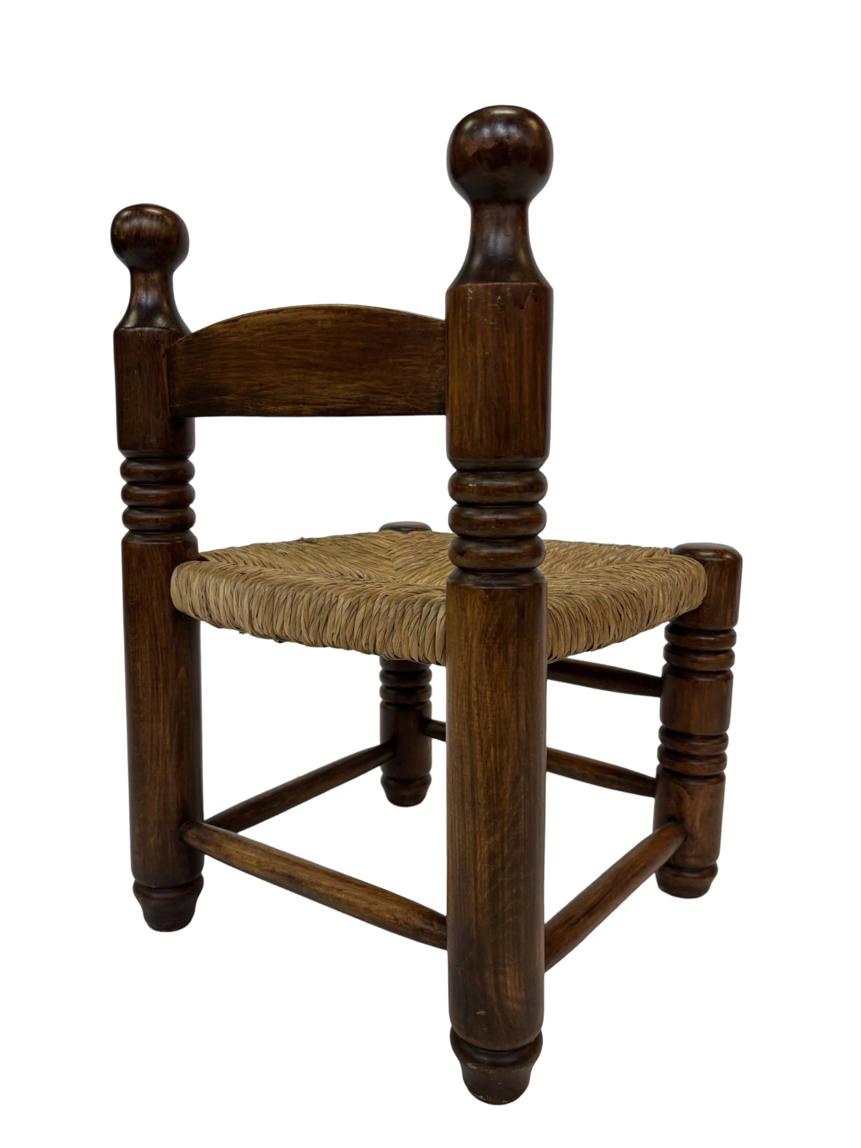 Vintage French wicker chair Charles Dudouyt Design