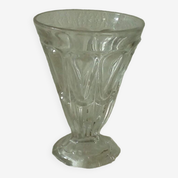 Vase a violettes en verre taille charles x