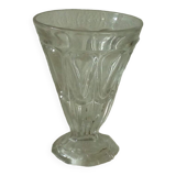 Vase a violettes en verre taille charles x