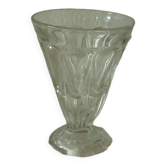 Vase a violettes en verre taille charles x