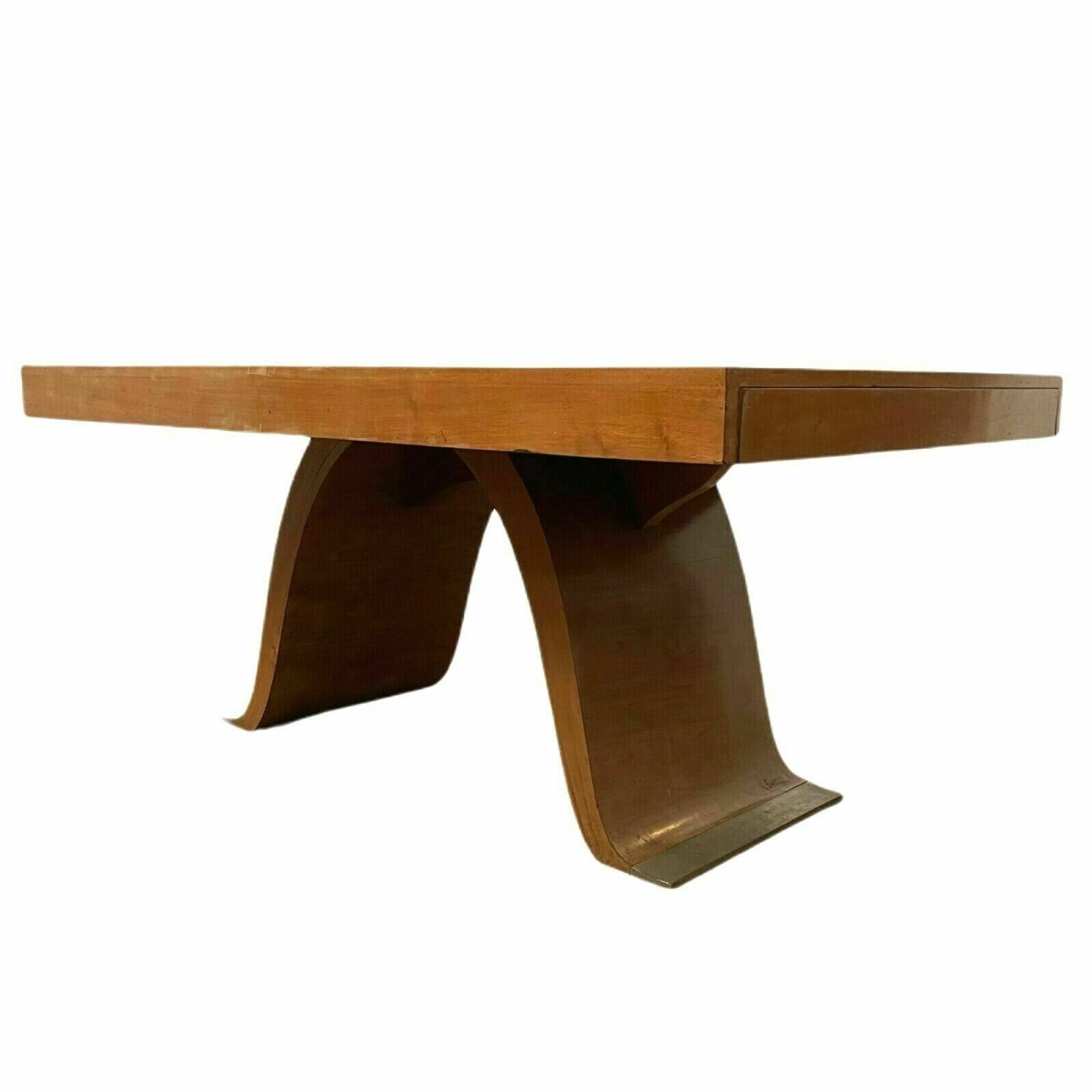 Table a manger Art Déco en placage de noyer XX siècle