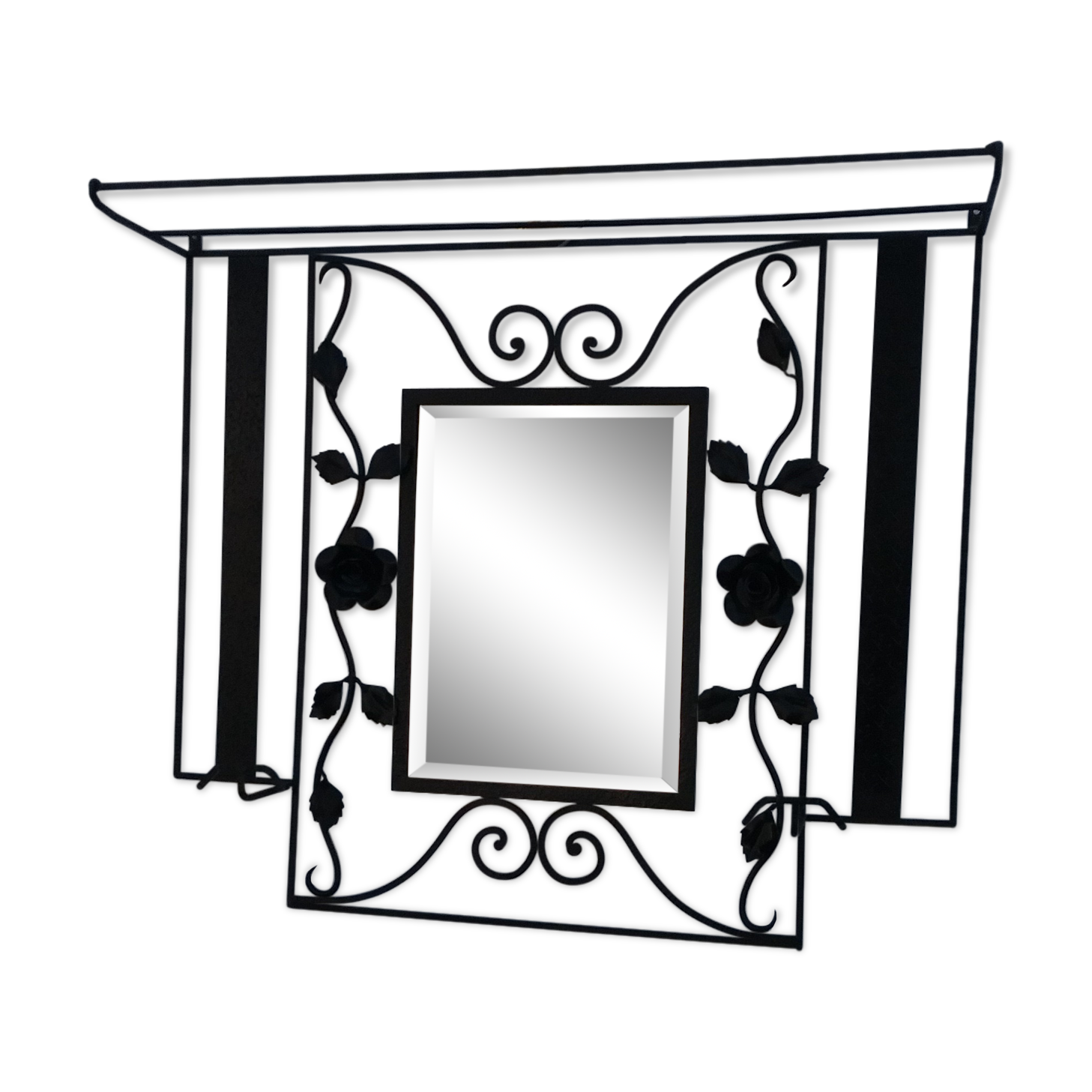 Coat rack in wrought iron art deco