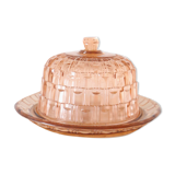 Bell and top in pink glass, vintage