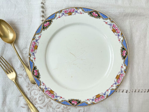 Set de 6 assiettes porcelaine et 6 petites assiettes dépareillées vintage ~ Service de table 6 personnes ~