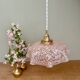 Suspension, abat-jour ancien en verre de Clichy rose