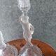 Pair of molded glass torque candlesticks