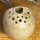 Glazed and decorated stoneware flower holder