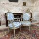 Pair of armchairs medallion in lacquered wood style louis xvi xix eme century