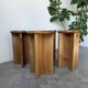 Set of 4 oak stools from the 1950s, constructivist style.