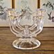 2 vintage two-armed glass candlesticks / candle holders for candles