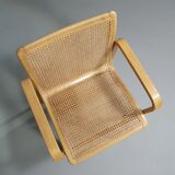 Beech wood and webbing side chair by Olivo Pietro, Italy, 1970s