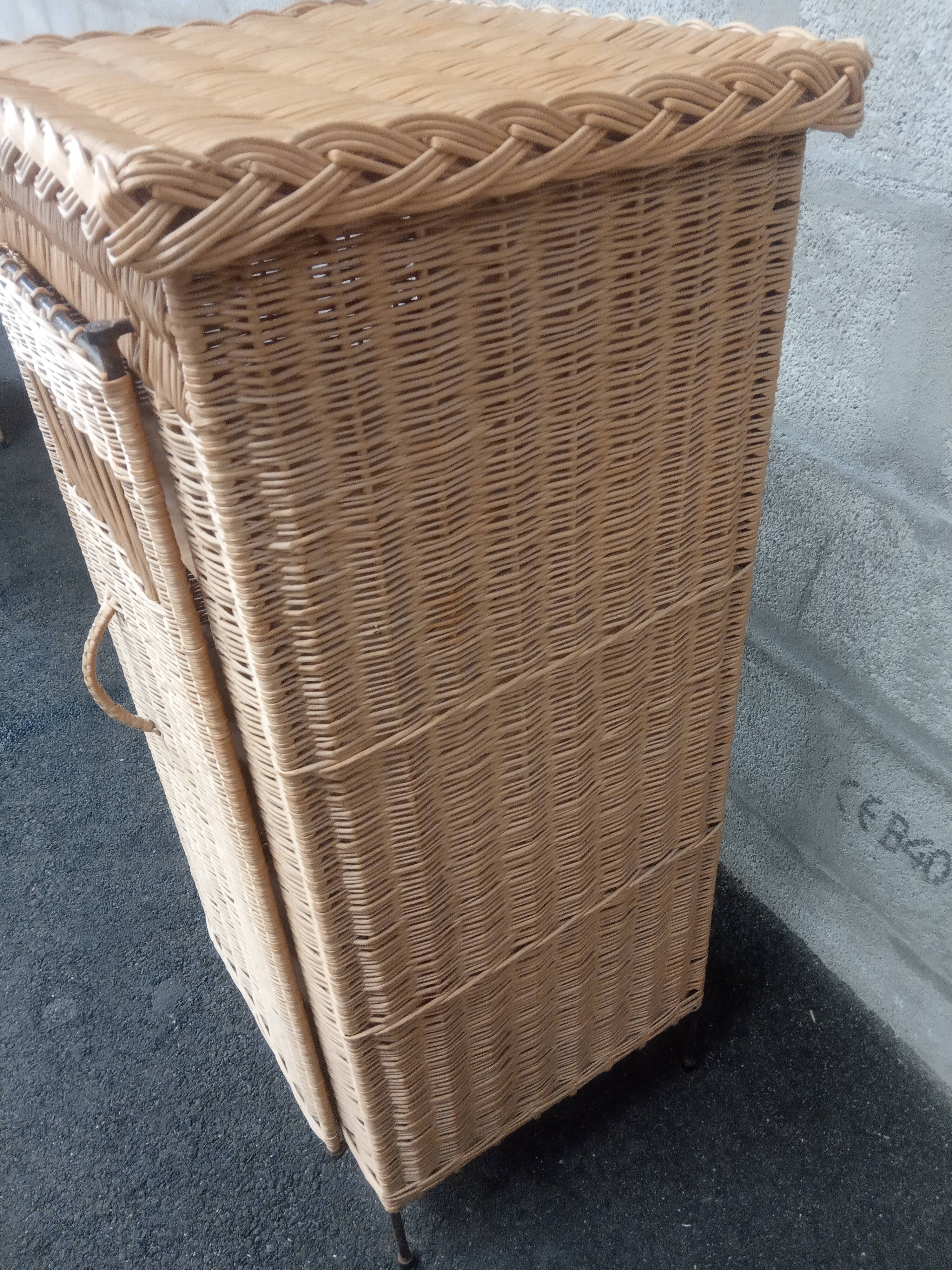 Vintage 50s rattan cabinet