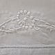 Old linen sheet - encrypted rm - with openwork border and embroidered with flowers - dimensions: 300x220cm