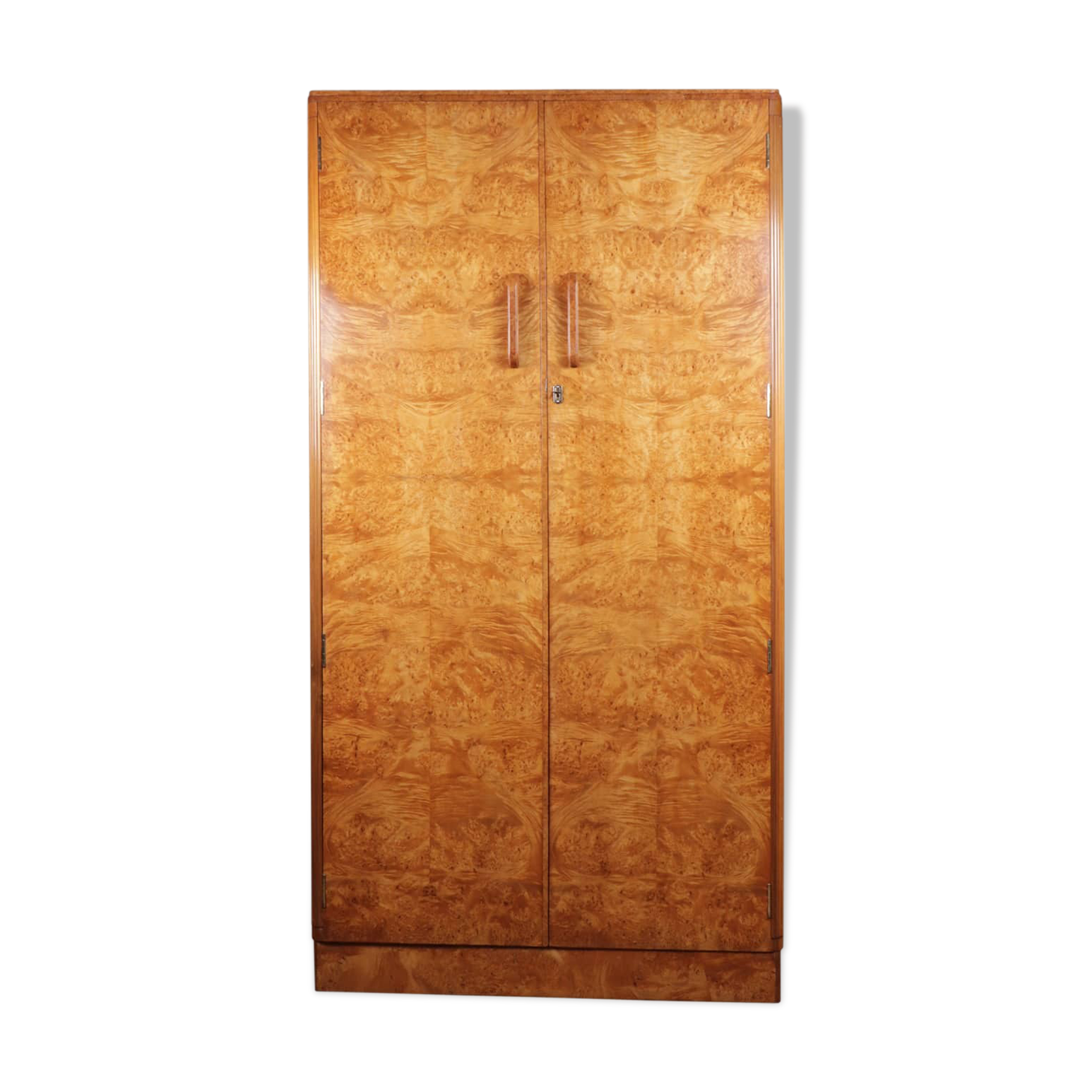 Art deco gentleman’s wardrobe in burr maple c1930