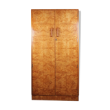 Art deco gentleman’s wardrobe in burr maple c1930